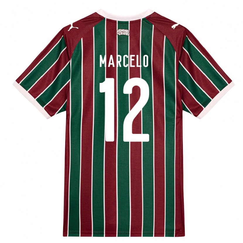 Danxen Bambino Maglia Marcelo #12 Verde Borgogna Bianco Kit Gara Home 2026/27 Maglietta