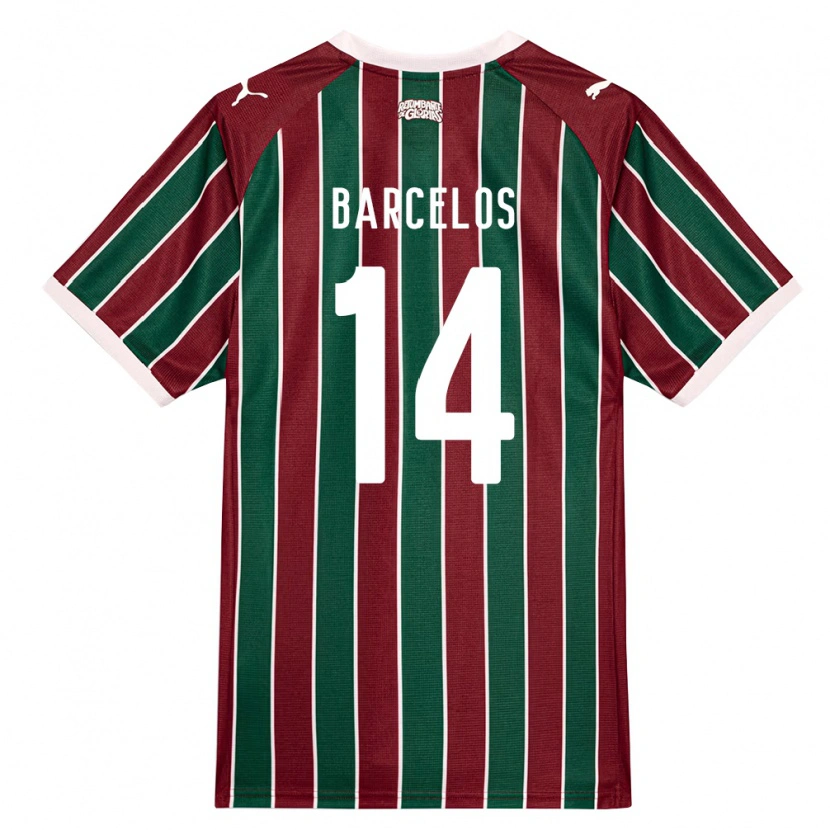 Danxen Bambino Maglia Danilo Barcelos #14 Verde Borgogna Bianco Kit Gara Home 2026/27 Maglietta