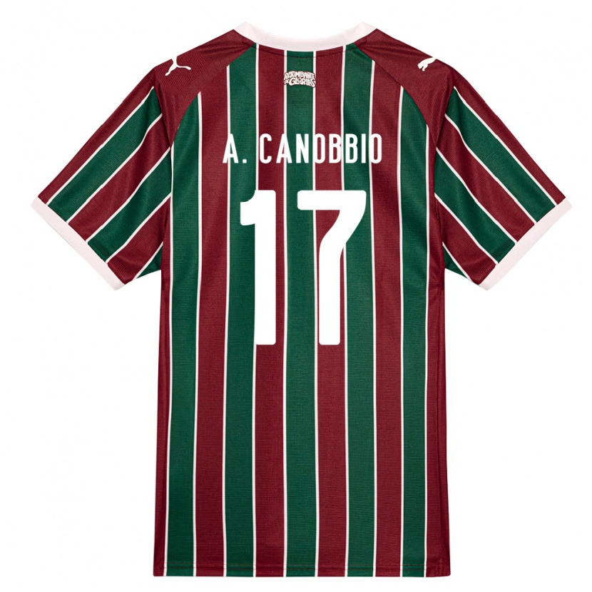 Danxen Bambino Maglia Agustín Canobbio #17 Verde Borgogna Bianco Kit Gara Home 2026/27 Maglietta