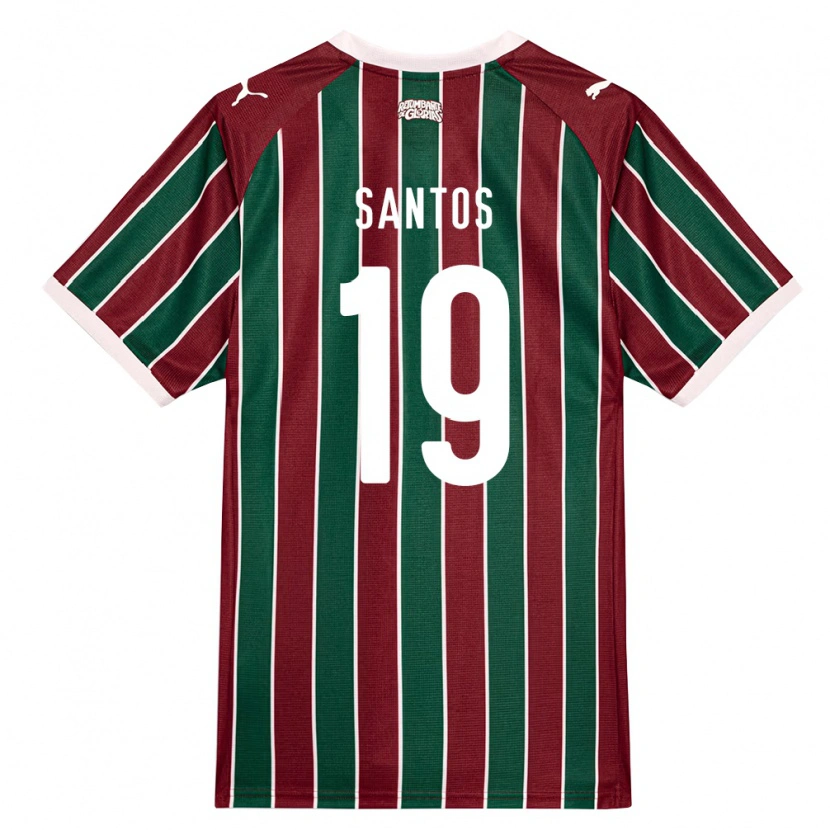 Danxen Bambino Maglia Cássio Santos #19 Verde Borgogna Bianco Kit Gara Home 2026/27 Maglietta