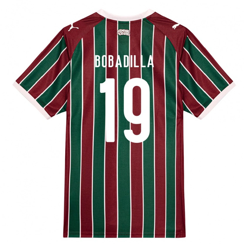 Danxen Bambino Maglia Raul Bobadilla #19 Verde Borgogna Bianco Kit Gara Home 2026/27 Maglietta