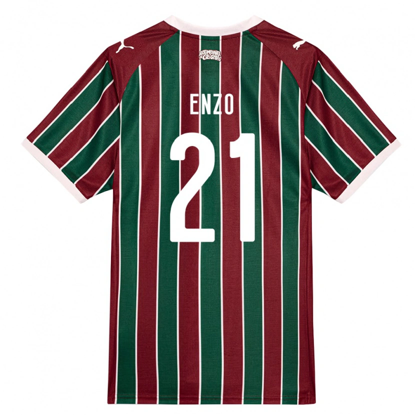 Danxen Bambino Maglia Enzo Munerato Sene #21 Verde Borgogna Bianco Kit Gara Home 2026/27 Maglietta