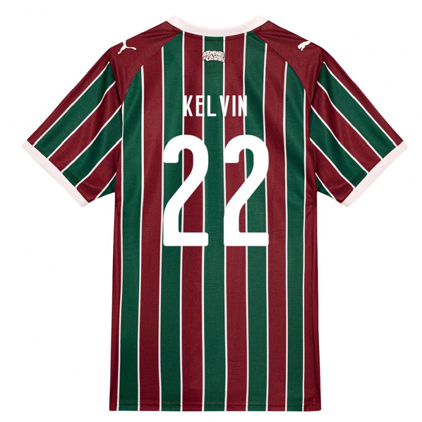 Danxen Bambino Maglia Kelvin Moreira Sandim #22 Verde Borgogna Bianco Kit Gara Home 2026/27 Maglietta