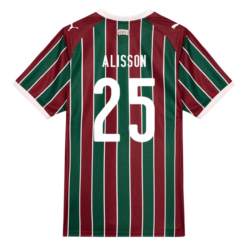 Danxen Bambino Maglia Alisson Euler De Freitas Castro #25 Verde Borgogna Bianco Kit Gara Home 2026/27 Maglietta