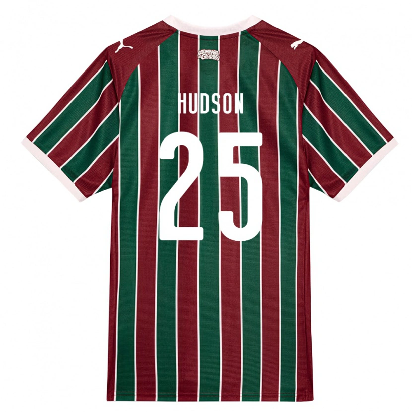 Danxen Bambino Maglia Hudson #25 Verde Borgogna Bianco Kit Gara Home 2026/27 Maglietta