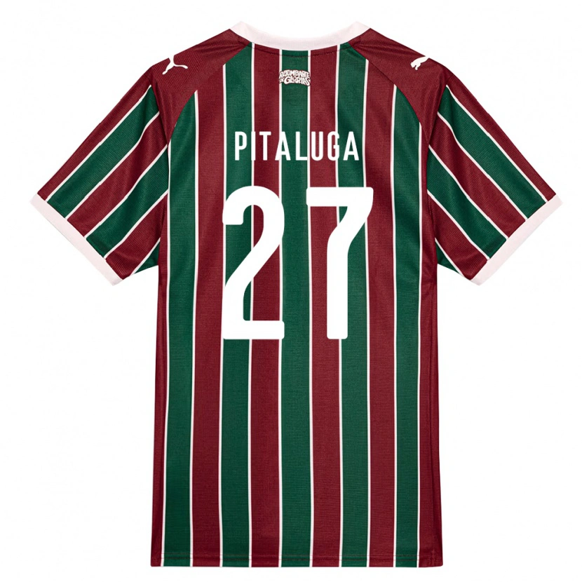 Danxen Bambino Maglia Marcelo Pitaluga #27 Verde Borgogna Bianco Kit Gara Home 2026/27 Maglietta