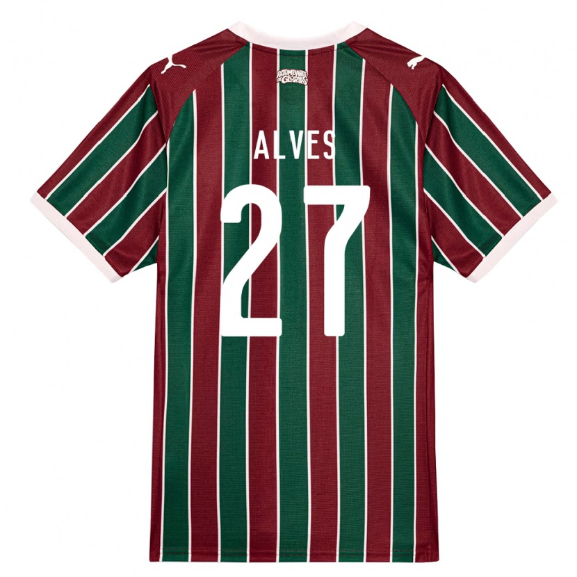 Danxen Bambino Maglia Felipe Alves #27 Verde Borgogna Bianco Kit Gara Home 2026/27 Maglietta