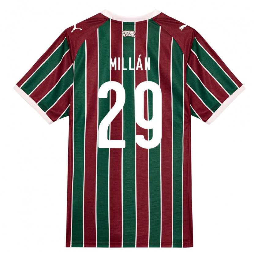 Danxen Bambino Maglia Julián Millán #29 Verde Borgogna Bianco Kit Gara Home 2026/27 Maglietta