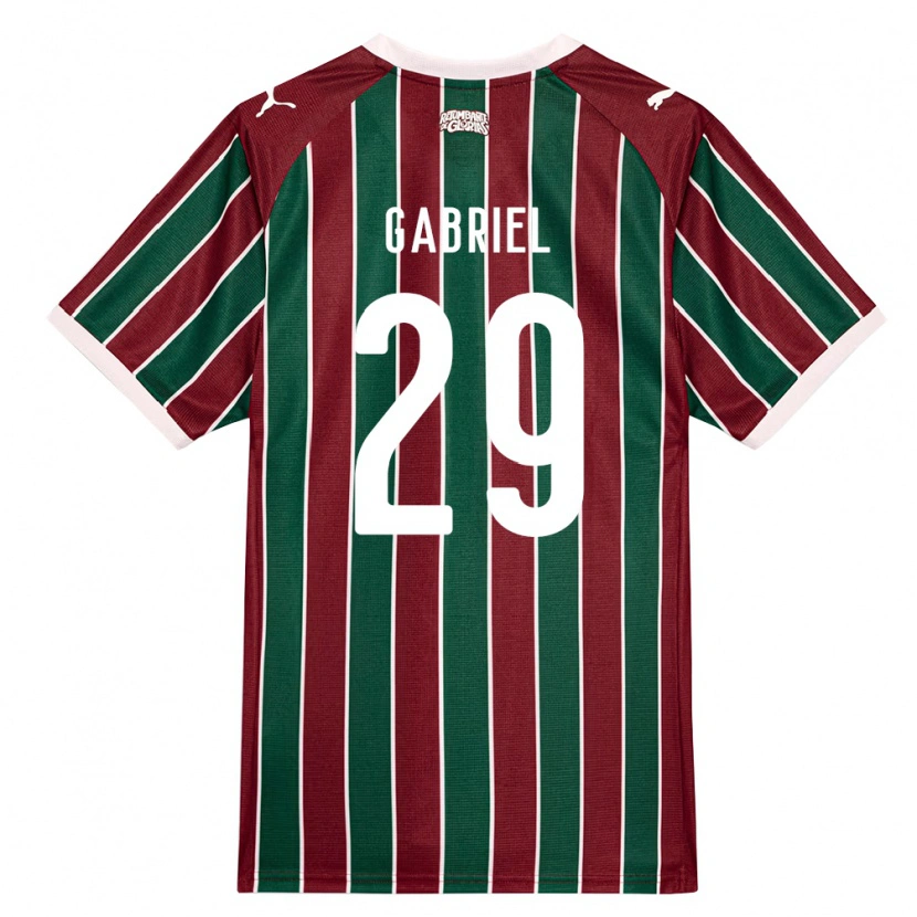 Danxen Bambino Maglia Isack Gabriel #29 Verde Borgogna Bianco Kit Gara Home 2026/27 Maglietta