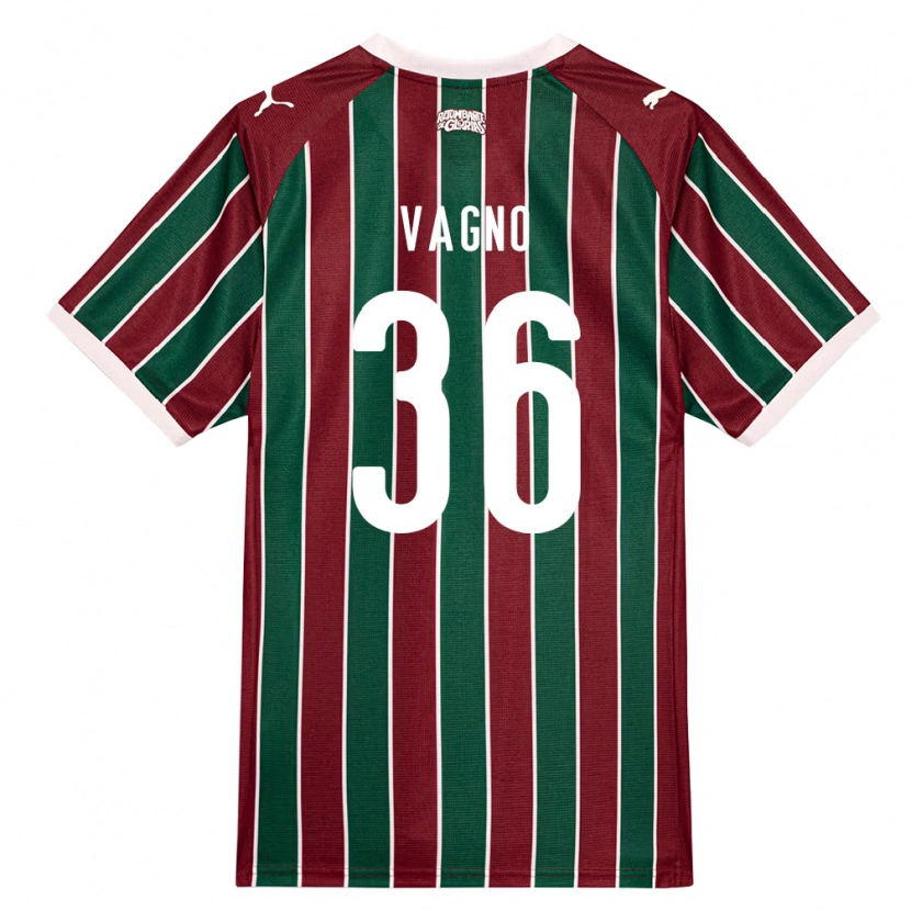 Danxen Bambino Maglia Vagno De Sousa Brito Júnior #36 Verde Borgogna Bianco Kit Gara Home 2026/27 Maglietta