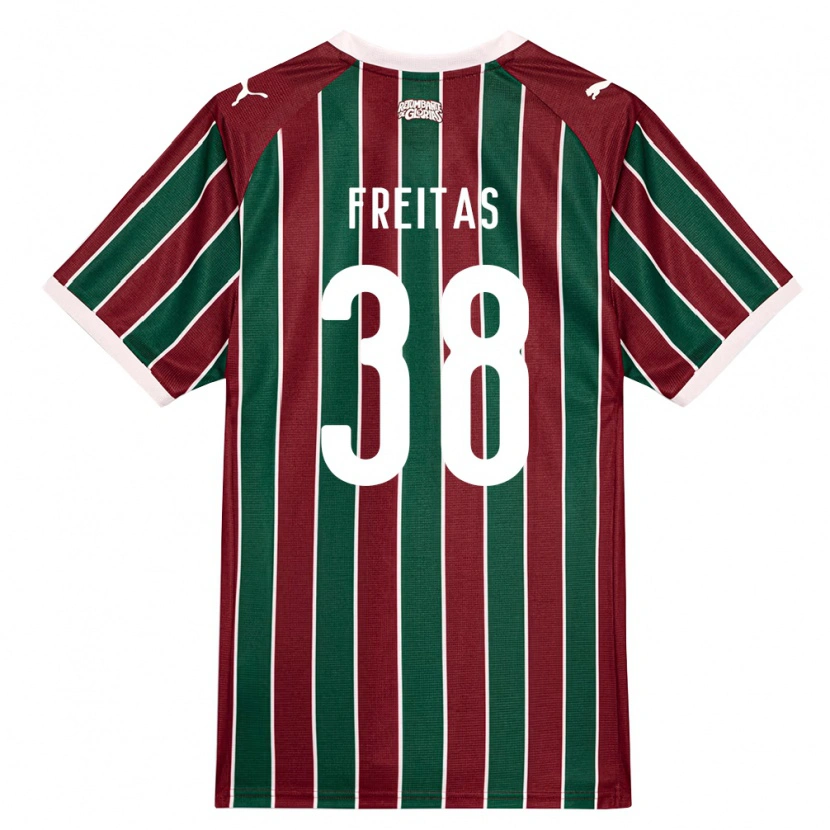Danxen Bambino Maglia Freitas #38 Verde Borgogna Bianco Kit Gara Home 2026/27 Maglietta