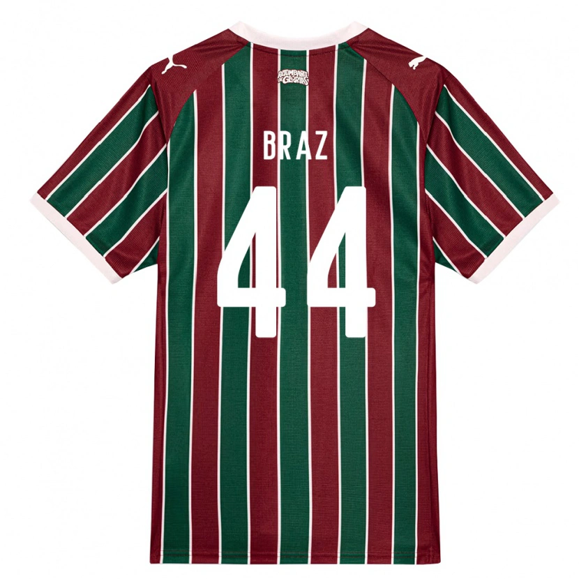 Danxen Bambino Maglia David Braz #44 Verde Borgogna Bianco Kit Gara Home 2026/27 Maglietta