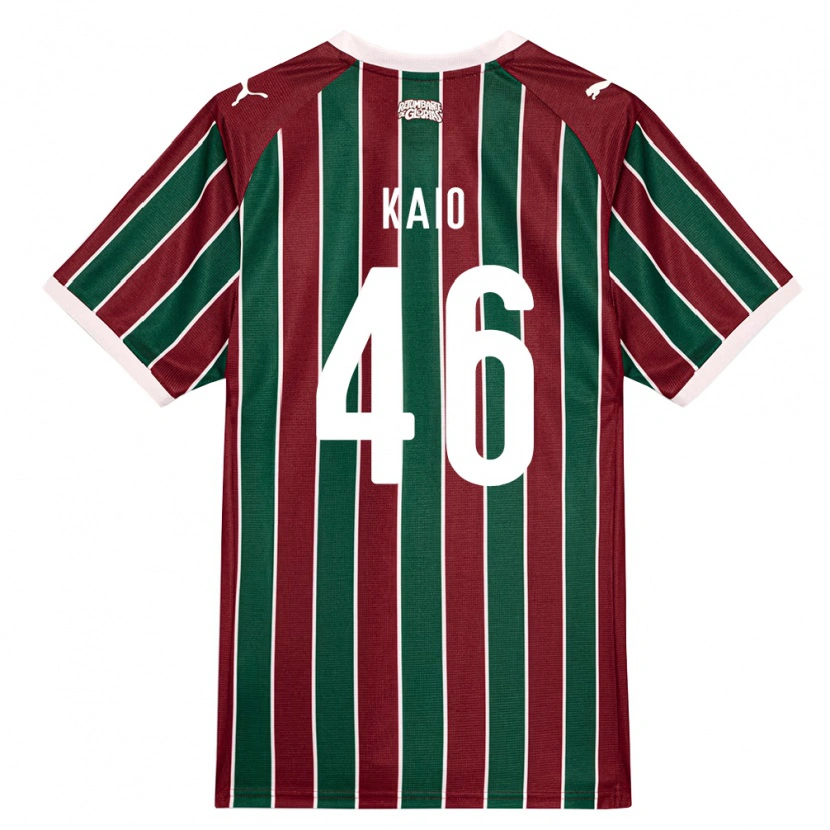 Danxen Bambino Maglia Kaio Borges Correa #46 Verde Borgogna Bianco Kit Gara Home 2026/27 Maglietta