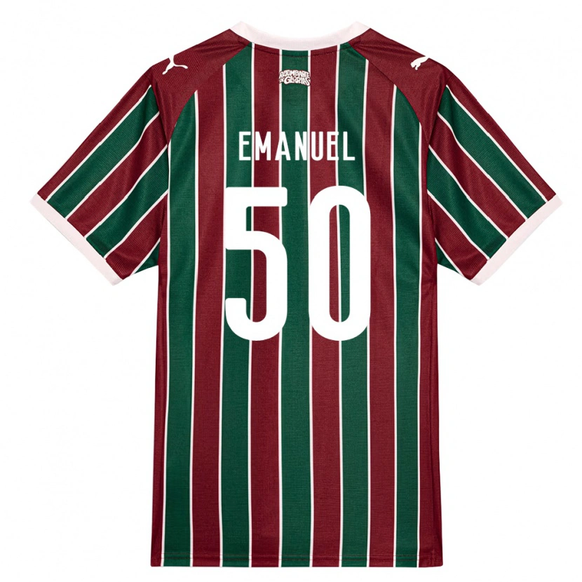 Danxen Bambino Maglia Lucas Emanuel #50 Verde Borgogna Bianco Kit Gara Home 2026/27 Maglietta