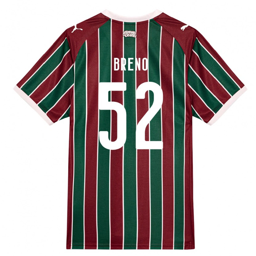 Danxen Bambino Maglia Breno De Souza Britez Da Rocha Cunha #52 Verde Borgogna Bianco Kit Gara Home 2026/27 Maglietta