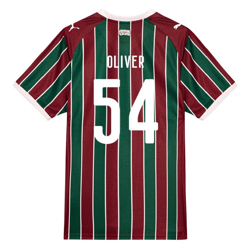 Danxen Bambino Maglia Oliver Martins #54 Verde Borgogna Bianco Kit Gara Home 2026/27 Maglietta