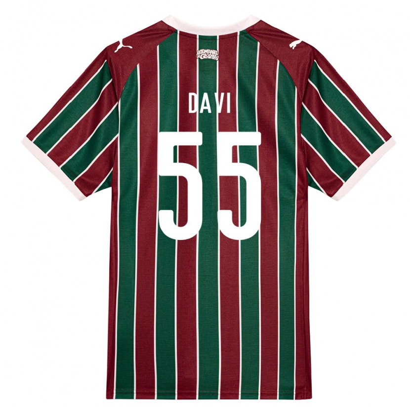 Danxen Bambino Maglia Wallace Davi #55 Verde Borgogna Bianco Kit Gara Home 2026/27 Maglietta