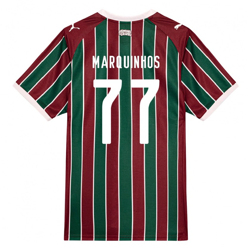 Danxen Bambino Maglia Marquinhos #77 Verde Borgogna Bianco Kit Gara Home 2026/27 Maglietta