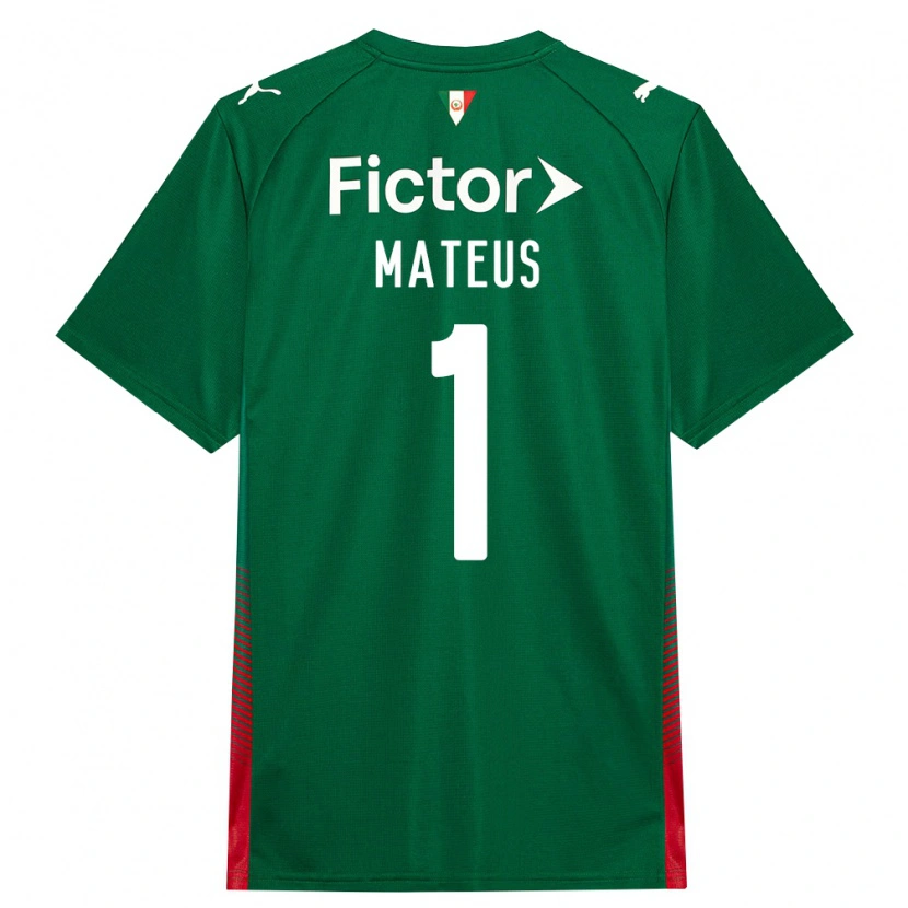 Danxen Bambino Maglia Mateus #1 Verde Rosso Bianco Kit Gara Home 2026/27 Maglietta