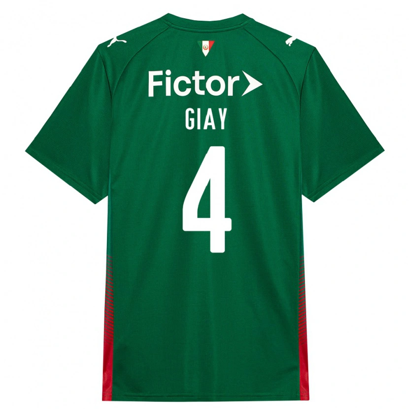 Danxen Bambino Maglia Agustín Giay #4 Verde Rosso Bianco Kit Gara Home 2026/27 Maglietta