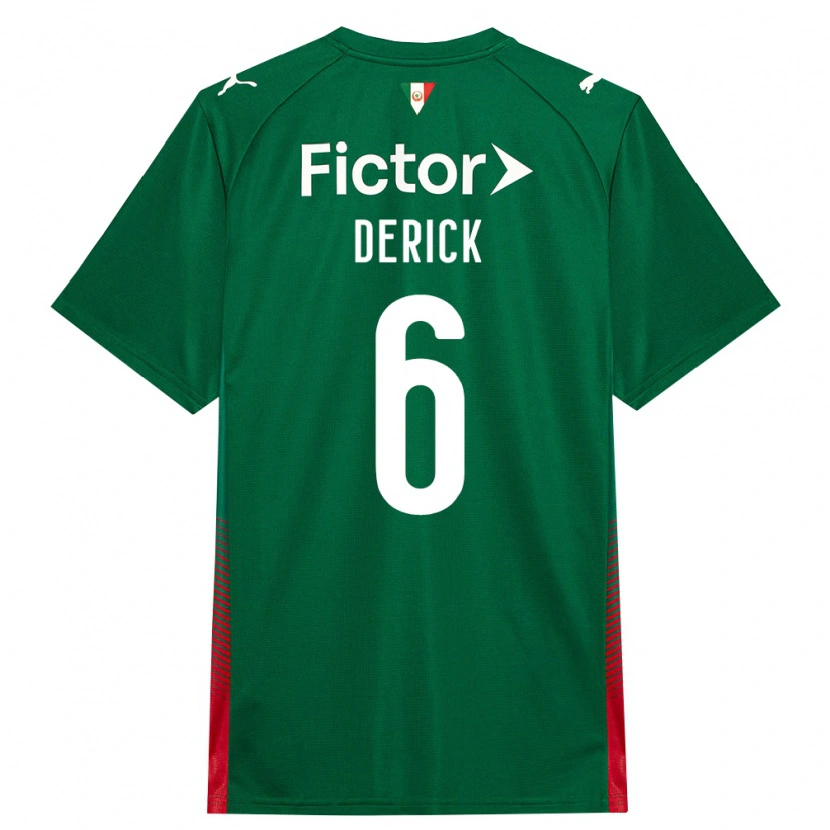 Danxen Bambino Maglia Derick Araújo Campos #6 Verde Rosso Bianco Kit Gara Home 2026/27 Maglietta