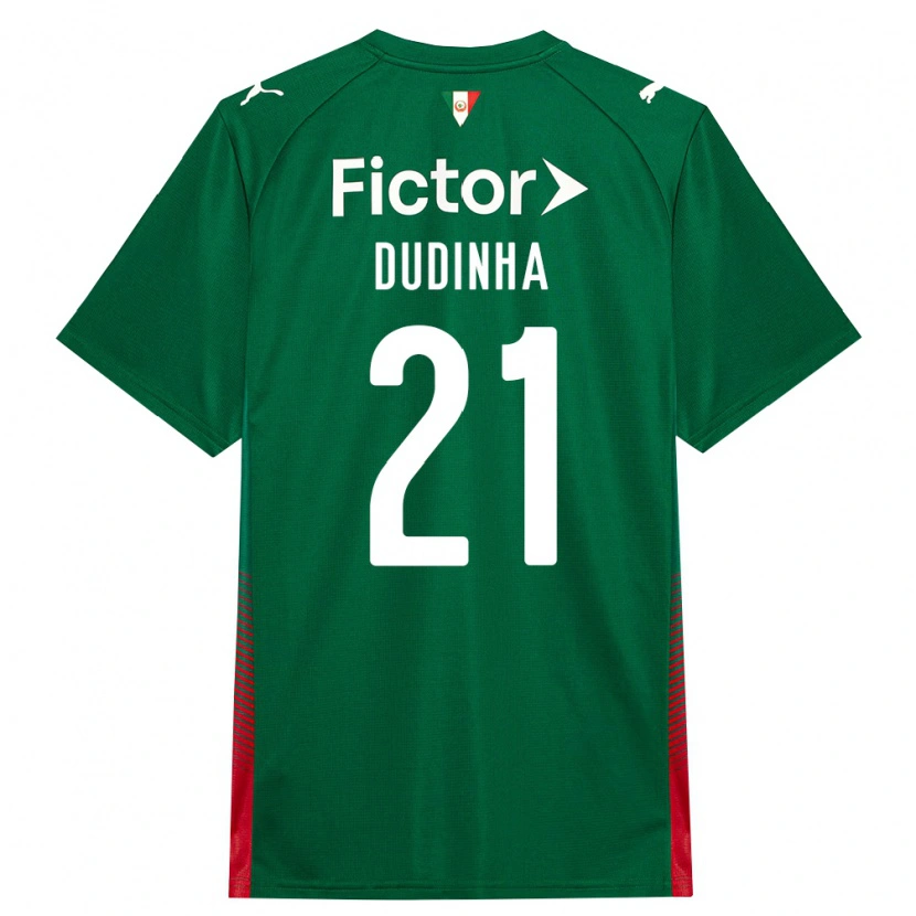 Danxen Bambino Maglia Dudinha #21 Verde Rosso Bianco Kit Gara Home 2026/27 Maglietta
