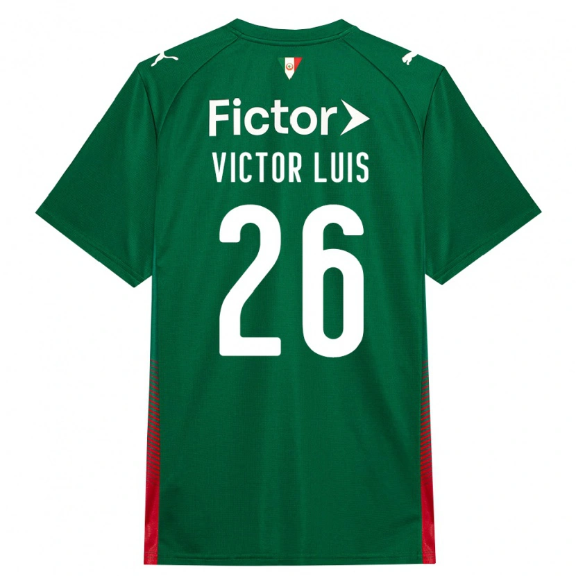 Danxen Bambino Maglia Victor Luis #26 Verde Rosso Bianco Kit Gara Home 2026/27 Maglietta