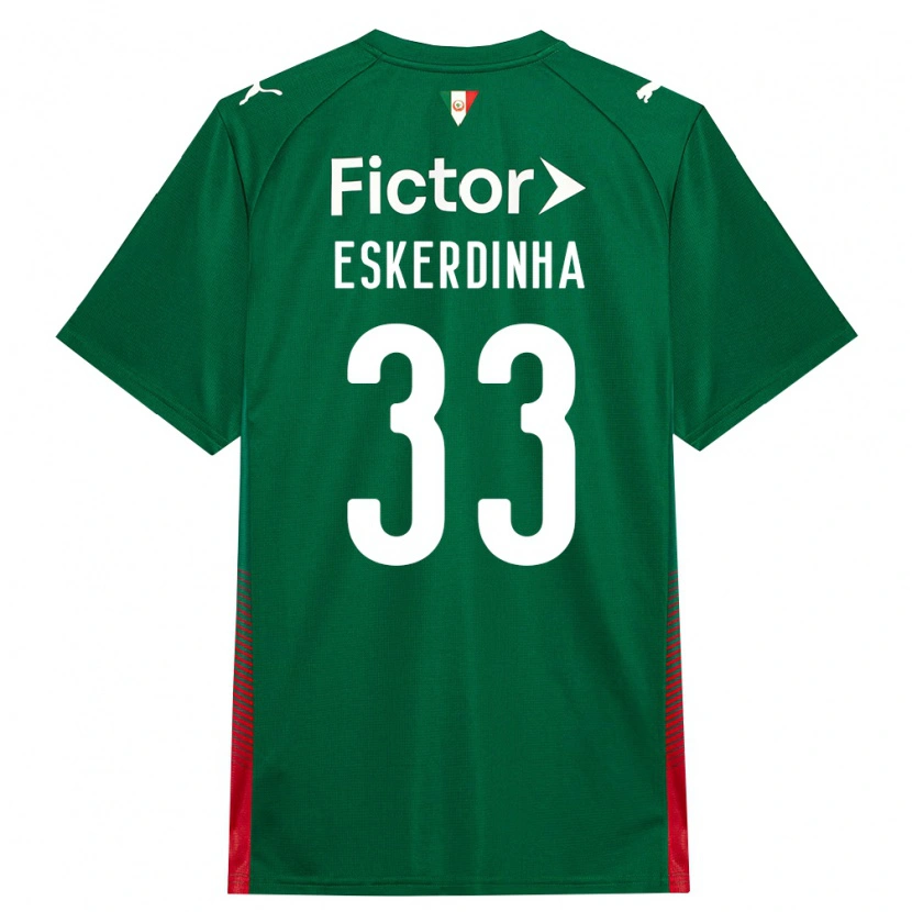 Danxen Bambino Maglia Eskerdinha #33 Verde Rosso Bianco Kit Gara Home 2026/27 Maglietta