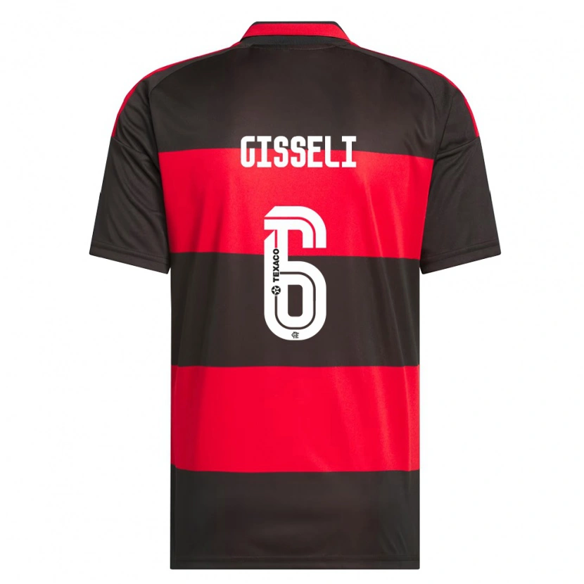 Danxen Bambino Maglia Gisseli #6 Rosso Nero Bianco Kit Gara Home 2026/27 Maglietta