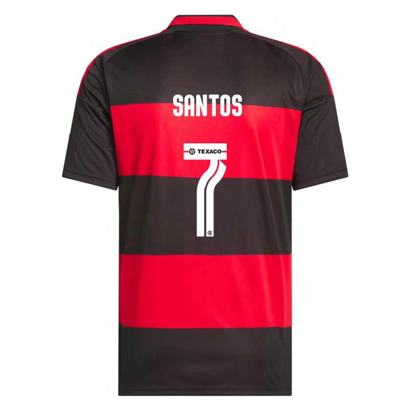 Danxen Bambino Maglia Alan Santos #7 Rosso Nero Bianco Kit Gara Home 2026/27 Maglietta