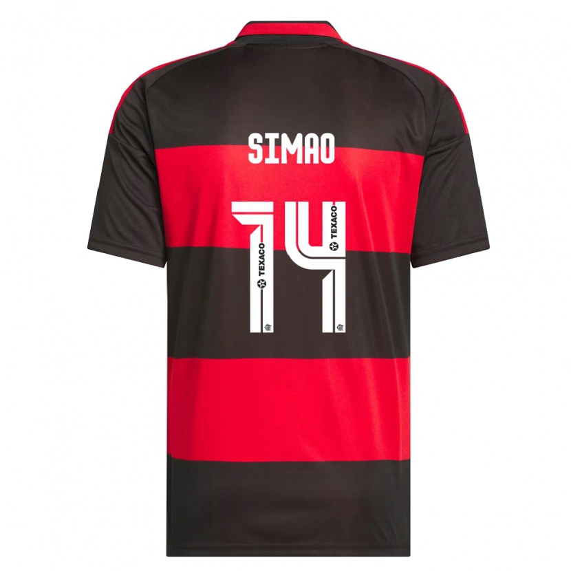 Danxen Bambino Maglia Samhia Simao #14 Rosso Nero Bianco Kit Gara Home 2026/27 Maglietta