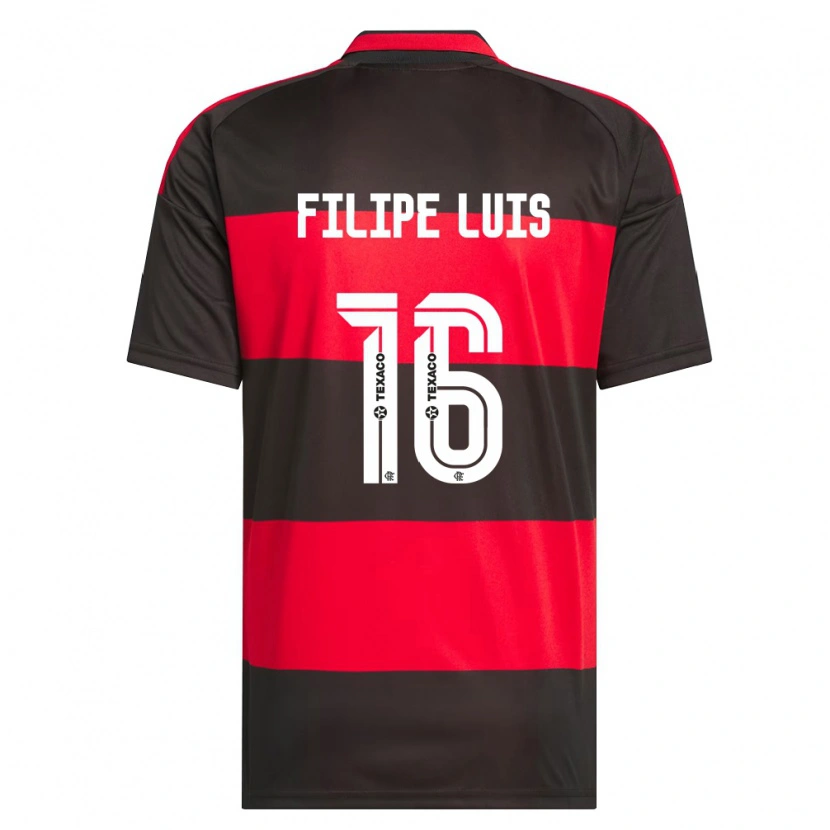 Danxen Bambino Maglia Filipe Luis #16 Rosso Nero Bianco Kit Gara Home 2026/27 Maglietta
