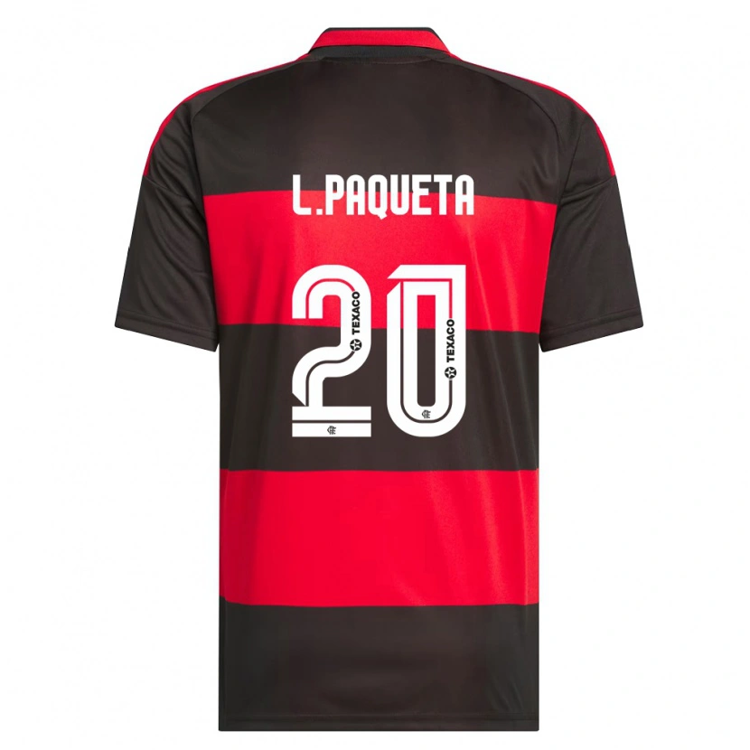 Danxen Bambino Maglia Lucas Paquetá #20 Rosso Nero Bianco Kit Gara Home 2026/27 Maglietta