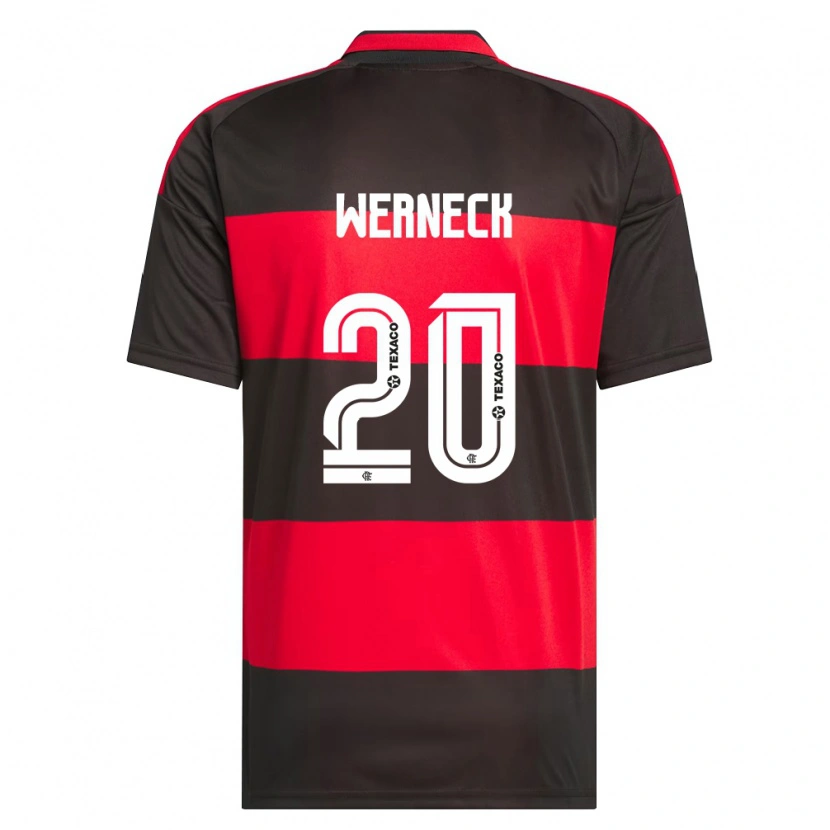 Danxen Bambino Maglia Gabriel Werneck #20 Rosso Nero Bianco Kit Gara Home 2026/27 Maglietta