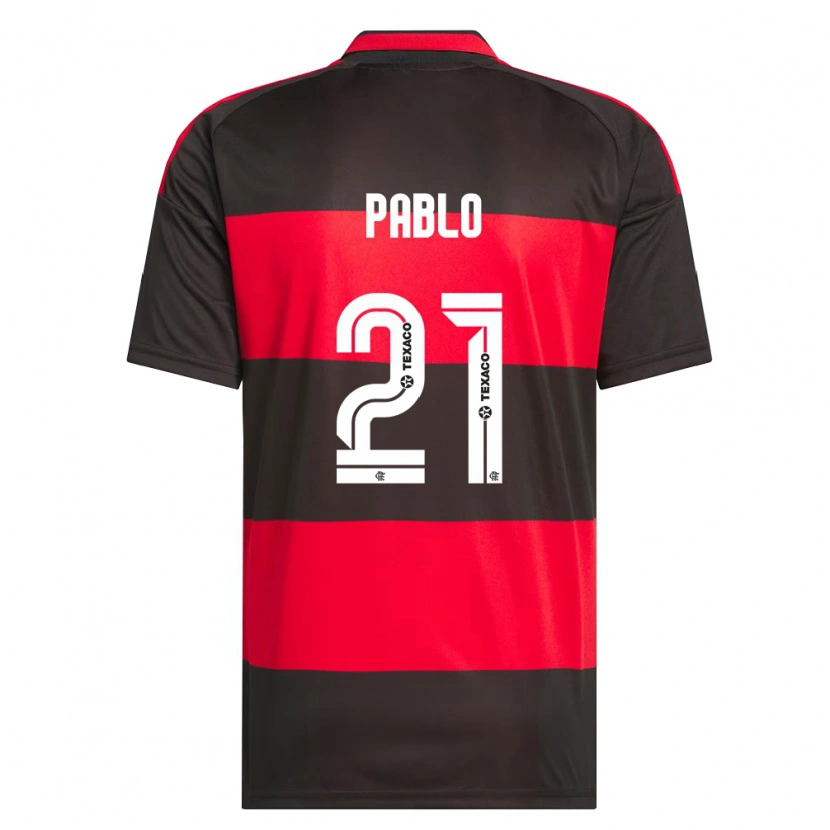 Danxen Bambino Maglia Pablo #21 Rosso Nero Bianco Kit Gara Home 2026/27 Maglietta