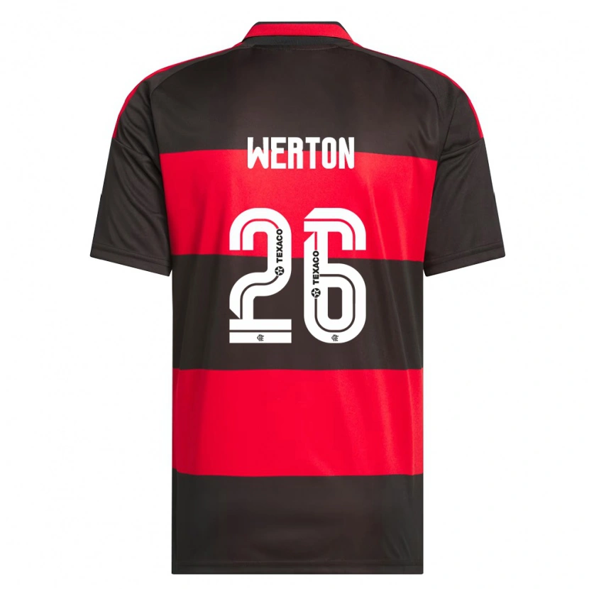 Danxen Bambino Maglia Werton #26 Rosso Nero Bianco Kit Gara Home 2026/27 Maglietta
