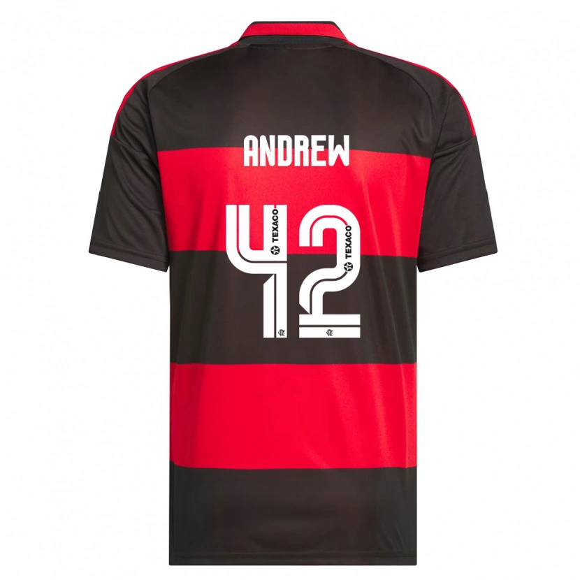 Danxen Bambino Maglia Andrew Da Silva Ventura #42 Rosso Nero Bianco Kit Gara Home 2026/27 Maglietta