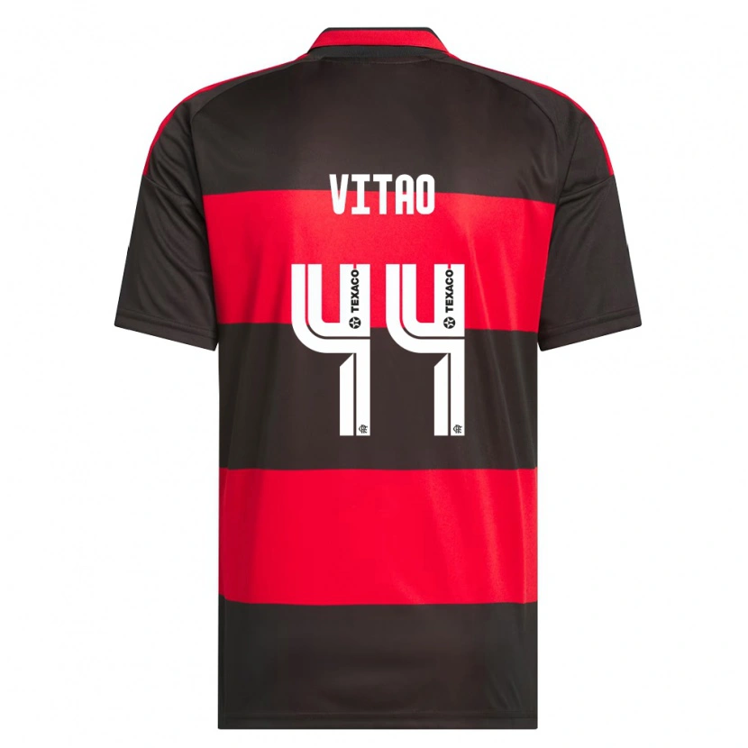 Danxen Bambino Maglia Vitor Eduardo Da Silva Matos #44 Rosso Nero Bianco Kit Gara Home 2026/27 Maglietta