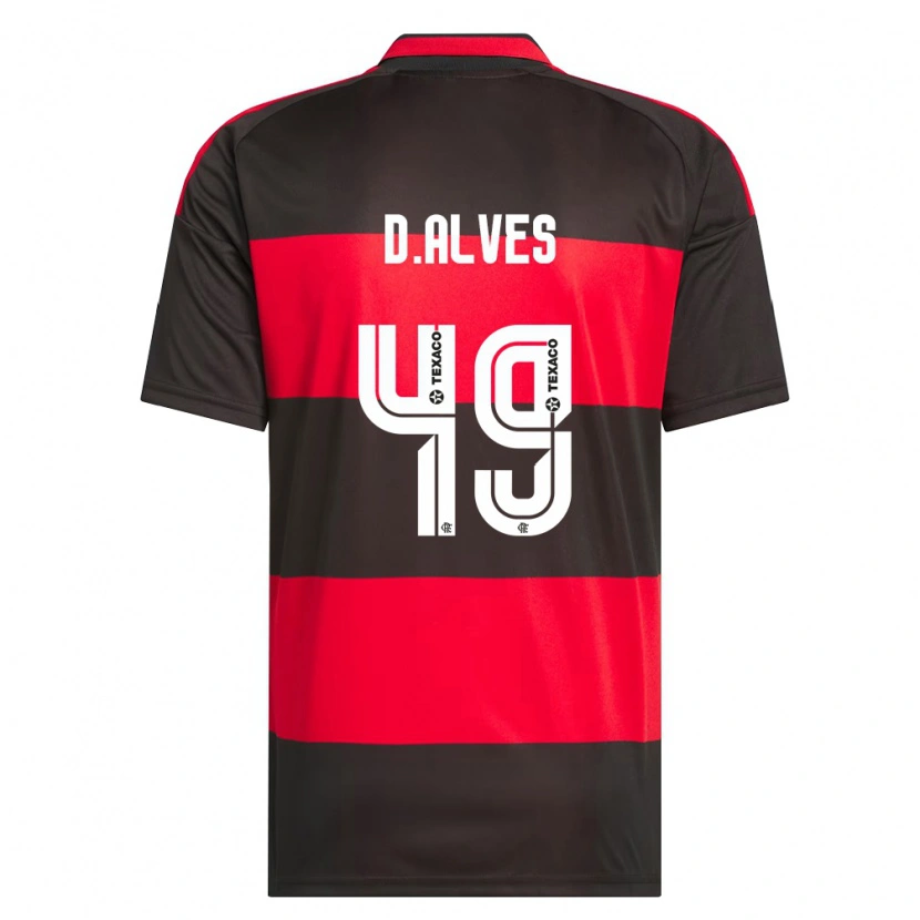 Danxen Bambino Maglia Dyogo Alves #49 Rosso Nero Bianco Kit Gara Home 2026/27 Maglietta