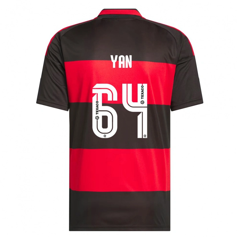 Danxen Bambino Maglia Wallace Yan #64 Rosso Nero Bianco Kit Gara Home 2026/27 Maglietta