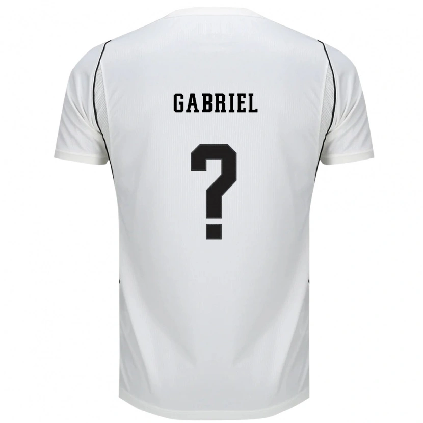 Danxen Bambino Maglia Gabriel #0 Bianco Nero Rosso Kit Gara Home 2026/27 Maglietta