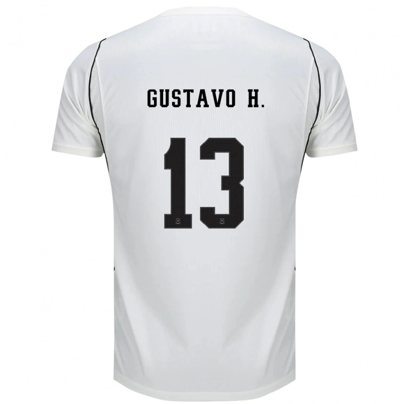 Danxen Bambino Maglia Gustavo Henrique #13 Bianco Nero Rosso Kit Gara Home 2026/27 Maglietta