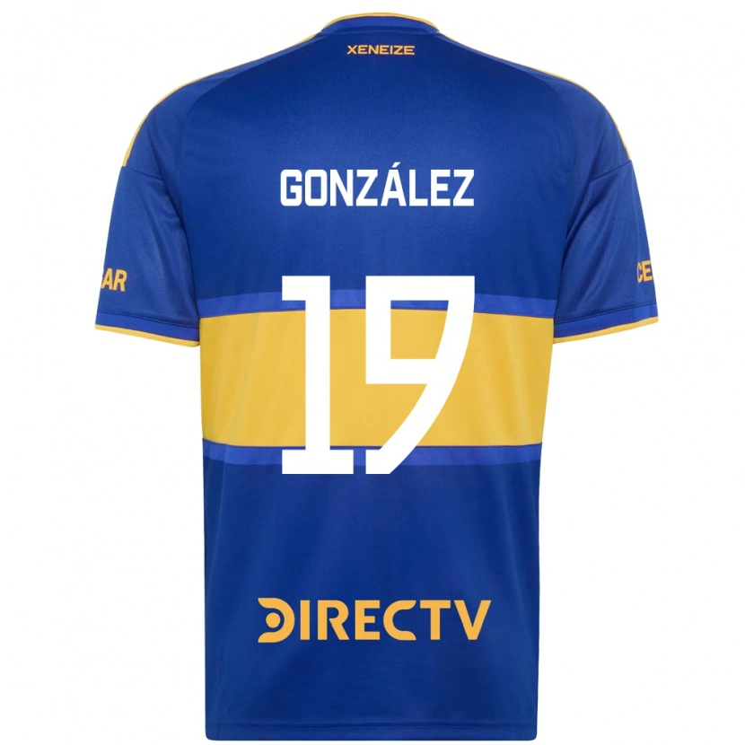 Danxen Bambino Maglia Ezequiel González #19 Blu Reale Giallo Kit Gara Home 2026/27 Maglietta