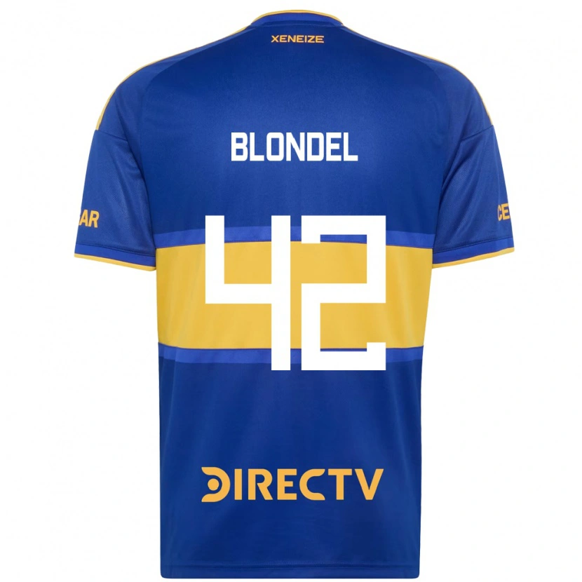 Danxen Bambino Maglia Lucas Blondel #42 Blu Reale Giallo Kit Gara Home 2026/27 Maglietta