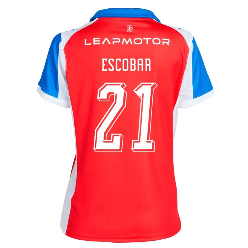 Danxen Bambino Maglia Dylan Escobar #21 Rosso Blu Kit Gara Away 2026/27 Maglietta