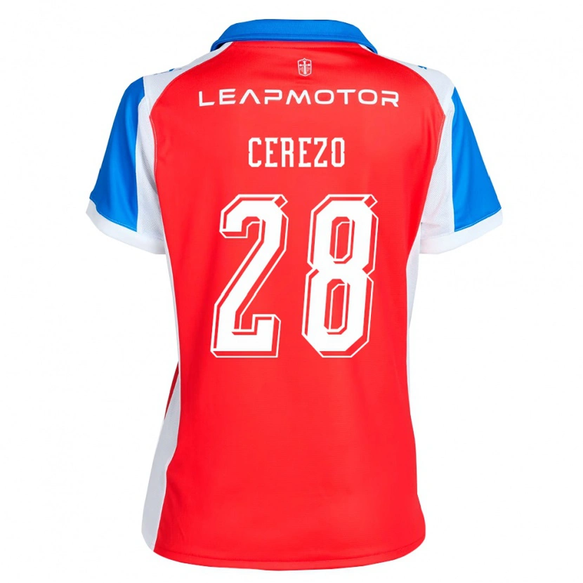 Danxen Bambino Maglia Bernardo Cerezo #28 Rosso Blu Kit Gara Away 2026/27 Maglietta