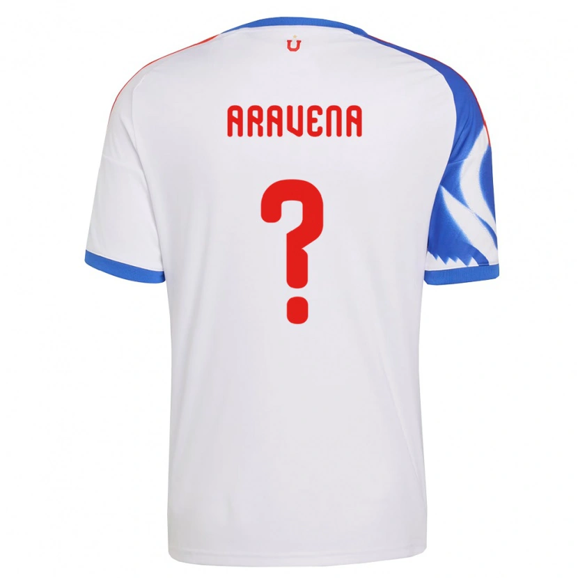 Danxen Bambino Maglia Benjamín Aravena #0 Bianco Blu Navy Kit Gara Away 2026/27 Maglietta