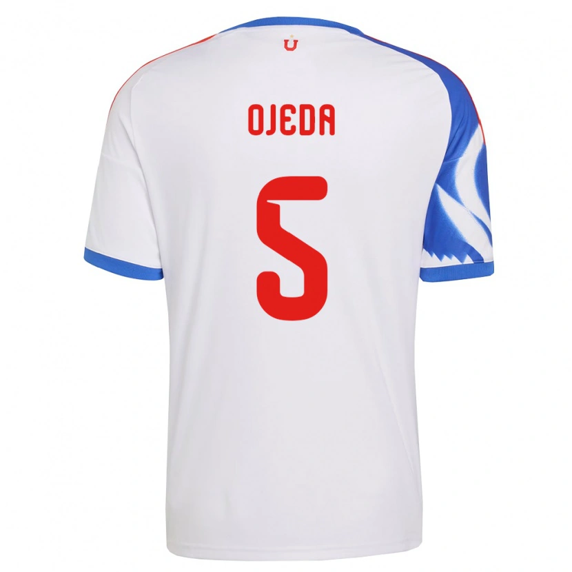 Danxen Bambino Maglia Emmanuel Ojeda #5 Bianco Blu Navy Kit Gara Away 2026/27 Maglietta