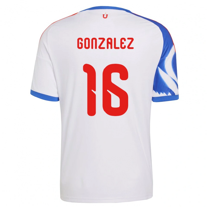 Danxen Bambino Maglia Monserratt González #16 Bianco Blu Navy Kit Gara Away 2026/27 Maglietta