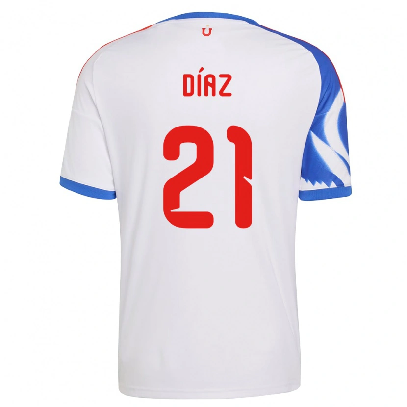 Danxen Bambino Maglia Marcelo Díaz #21 Bianco Blu Navy Kit Gara Away 2026/27 Maglietta